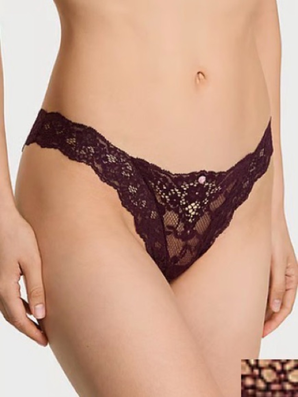 Victoria's Secret Plum Lace Bikini Thong